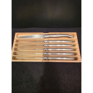 Laguiole Sabatier French Steak Knives Set of 6 - All Stainless Steel Inox -...